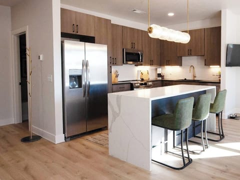 Deluxe Apartment, City View | Private kitchen