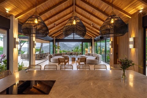 Villa, 4 Bedrooms, Ocean View | Living room | 72-inch LED TV with digital channels