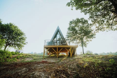 Exterior of A-Frame Cabin