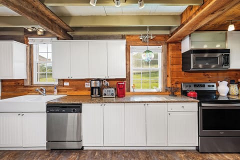 "The kitchen is clean and well equipped. Plenty of room and such beautiful views