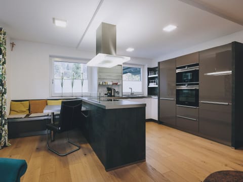 Superior Chalet, Mountain View | Private kitchen | Electric kettle, toaster, highchair