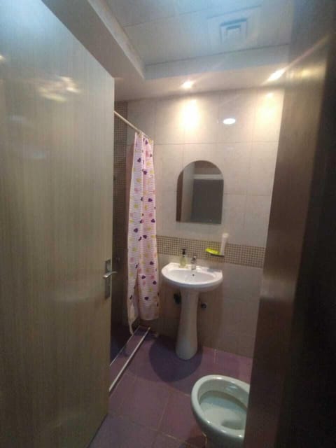 Shower, rainfall showerhead, hair dryer, soap