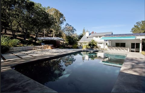 Pool is solar-heated during the summer, can be heated for a fee during winter.