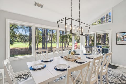 Dining table seats 10 with views of the 2nd Fairway.