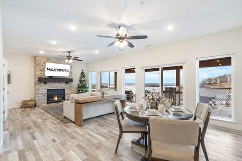 Living Area- Cable TV, Fireplace, Deck Access