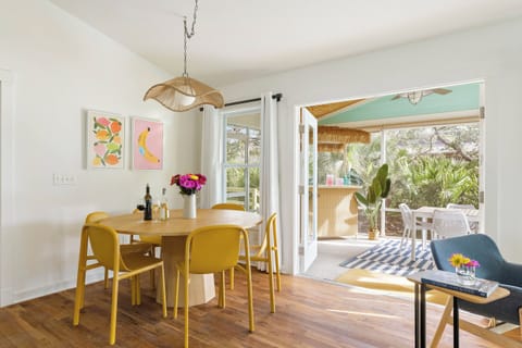 Enjoy easy access to the front porch and tiki bar.