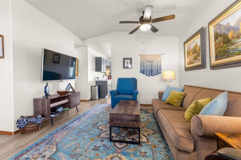 Cozy up in the living room to watch a movie with the family!