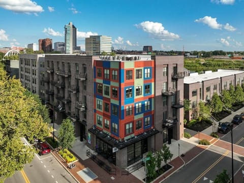 Arial view of the building