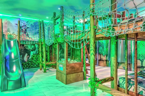 Jungle Treehouse Room – bunk beds and climbing platform (Bedroom 9)
