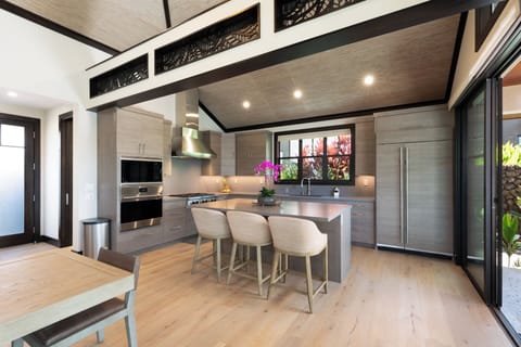 The kitchen is complete with high end Wolfe and Sub-Zero appliances. 