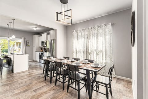 The bright and spacious dining room is perfect for mealtime