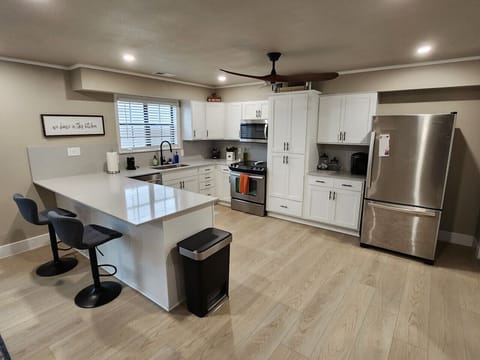 Kitchen with barstools