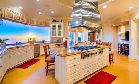 Gourmet Kitchen with Ocean Views.