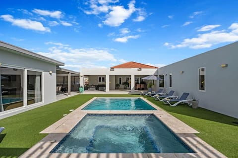 The pool area features a built-in whirlpool (not heated), perfect for unwinding after a day of exploring.
