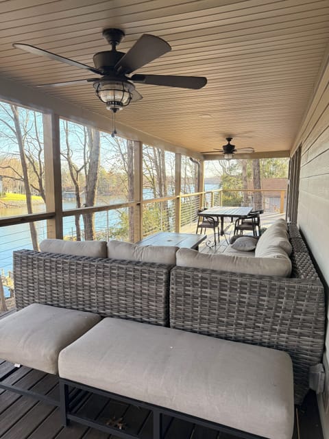 Upper Deck Seating, fire table, and dining table- seats 4