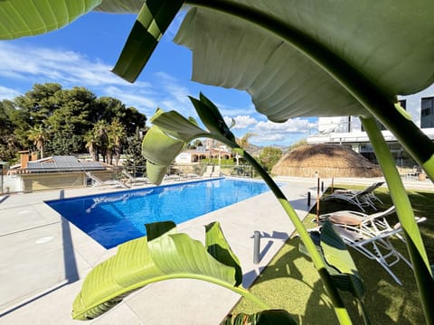 private and modern pool area