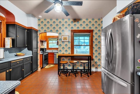 Indoors, Floor, Refrigerator, Kitchen, Ceiling Fan
