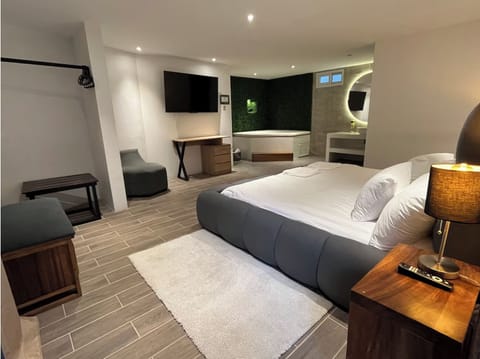 Luxury Suite, Private Bathroom | Desk, laptop workspace, blackout drapes, WiFi (free)