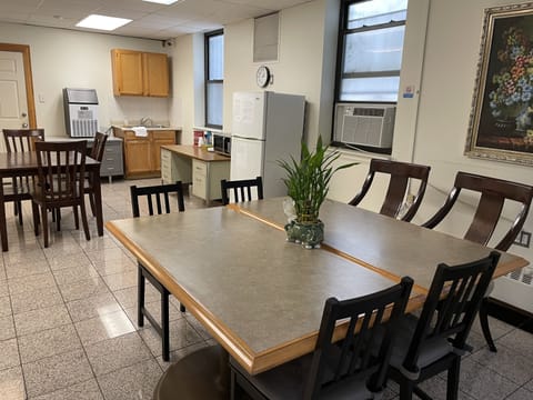 Shared fridge, microwave