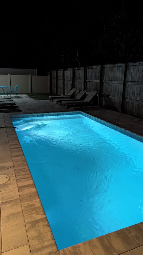 Beautiful nighttime at the pool 