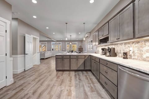Full Kitchen with stainless steel appliances