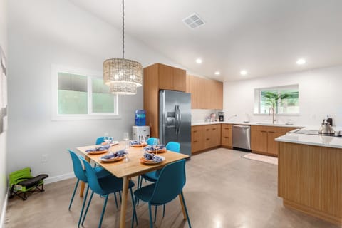 Dining with seating for 6 with fully stocked kitchen