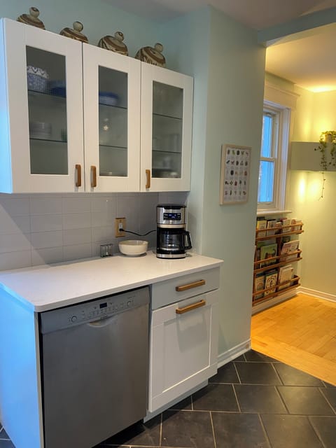 Bosch dishwasher & coffee station with brand new Hamilton Beach coffee maker.