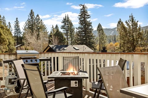 Gather around the fire pit, and look at the views!