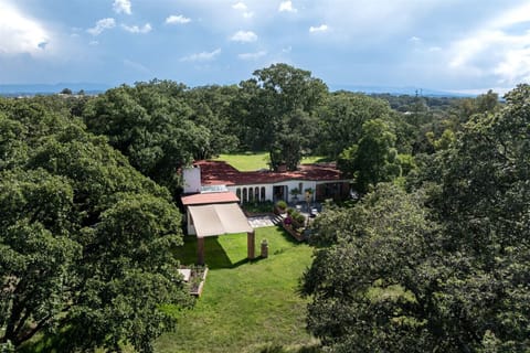 The stunning villa surrounded by lush nature