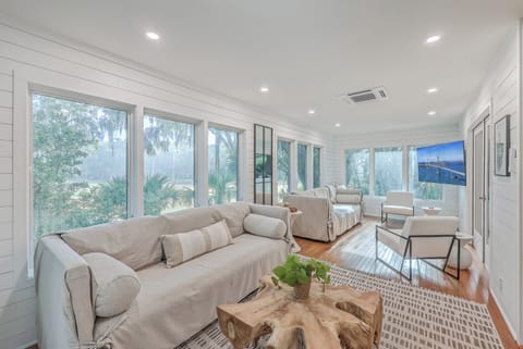 Newly redecorated in a crisp neutral palette for a fresh, calming feel.