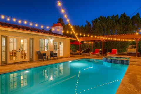 Please note: The string lights shown in the photo are no longer present at the property.