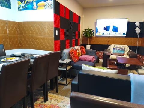 Living room and dinner area
