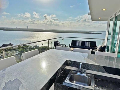 Penthouse 1 of 2 Terrace with both lagoon and ocean views