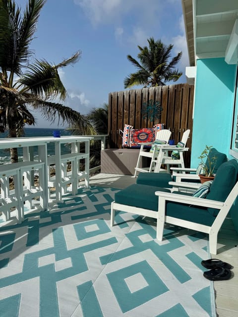 Many seating options on the deck