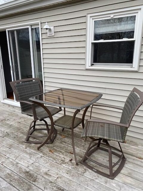 Large deck with outdoor seating