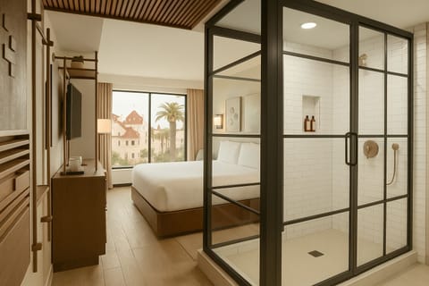 Premium King with Orange Ave | Premium bedding, pillowtop beds, in-room safe, individually decorated