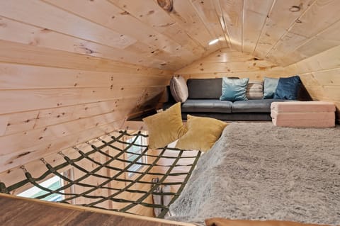 Let the kids play in our "Kids Klubhouse."  Its a shed turned into a play room.