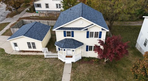Aerial view of front of the house