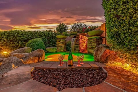 Artificial fountain with amazing lighting