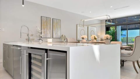 Cook up a feast in the fully stocked kitchen, complete with all the appliances you need for a home-cooked meal.