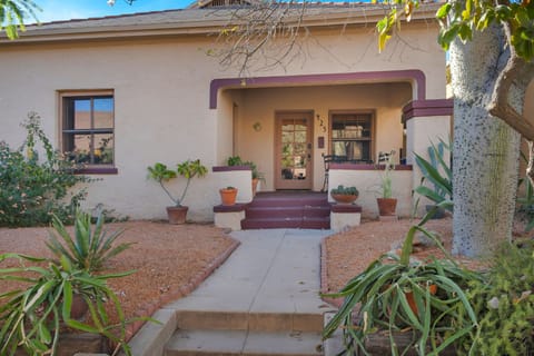 This lovely home has a welcoming front porch.