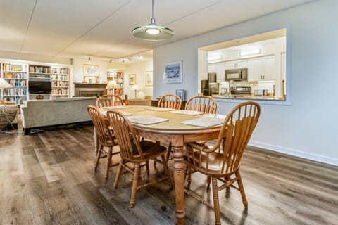 The kitchen is open to the dining area & easily accessible from the balcony.