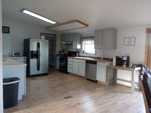 Large fully equipped kitchen with your needs in mind.