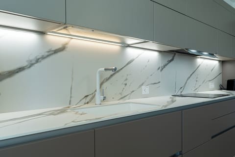 Villa, Pool View | Private kitchen | Espresso maker, electric kettle, dining tables