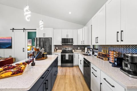 The kitchen is fully stocked for everything you will need to cook for the entire family. We include all the basic condiments so you can pack light.