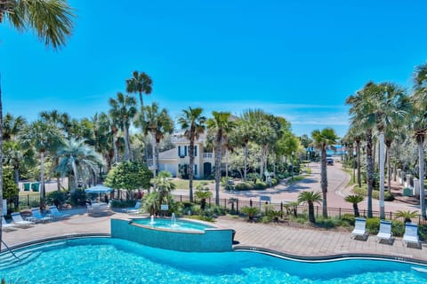Destiny Pool, Cascading Waterfall & Hot Tub with Gulf of Mexico within View