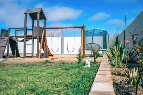 young guest's playing ground, under your watch from pergola