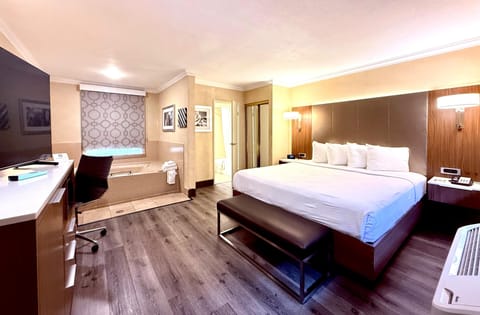 Standard Room, 1 King Bed, Non Smoking, Jetted Tub (Lower Level) | In-room safe, desk, laptop workspace, blackout drapes
