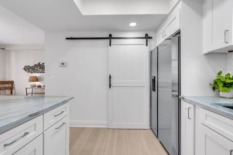 Sliding barn door into the laundry room
