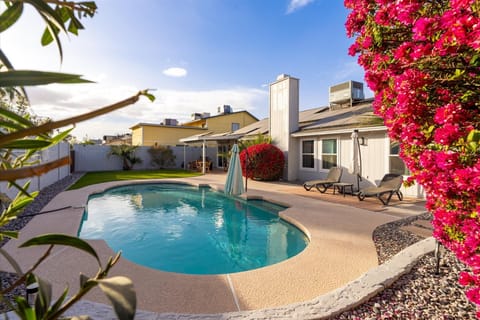 Your own private Chandler retreat with a heated saltwater pool and sunny resort-style backyard